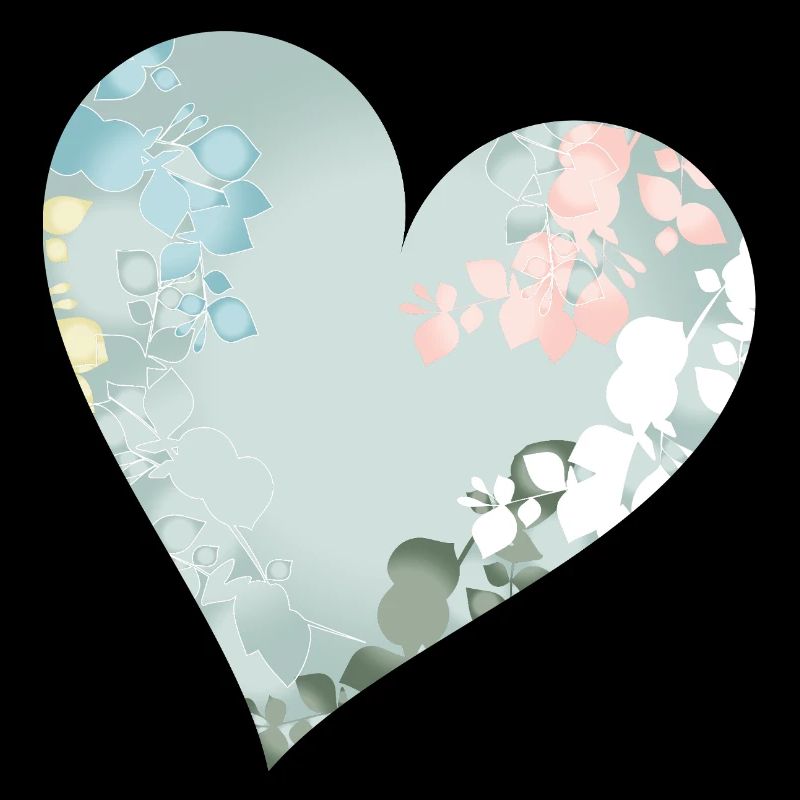 Pastel heart with floral pattern