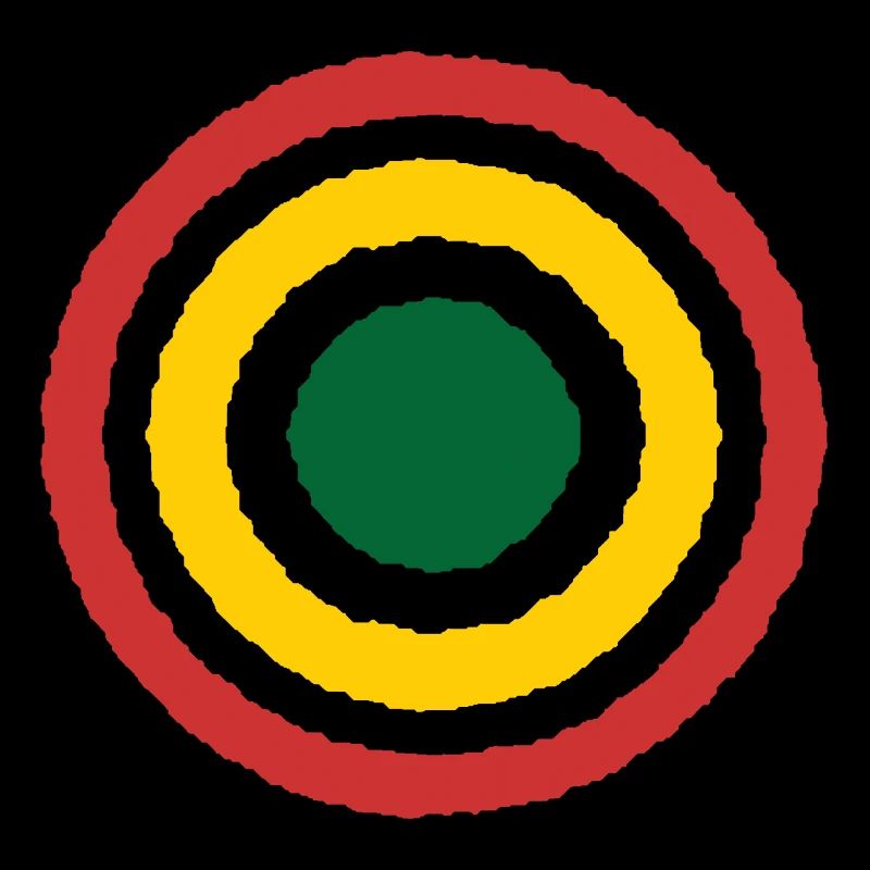 Abstract Concentric Reggae Circle Design