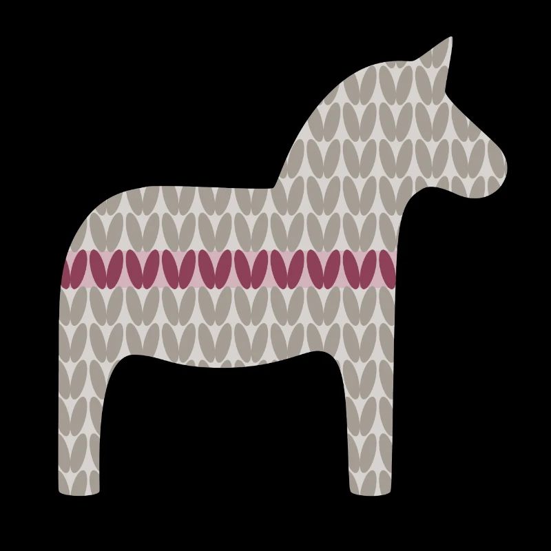 Dala Horse Knitting Pattern Christmas Red Grey Scandi