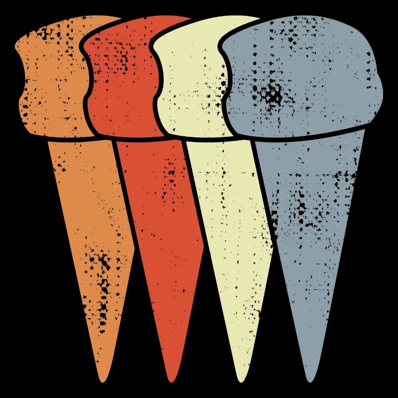 Cornets de crème glacée vintage