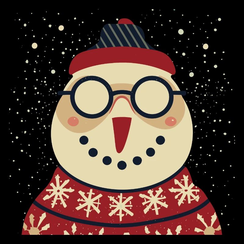 Winter Eulenpullover mit Brille