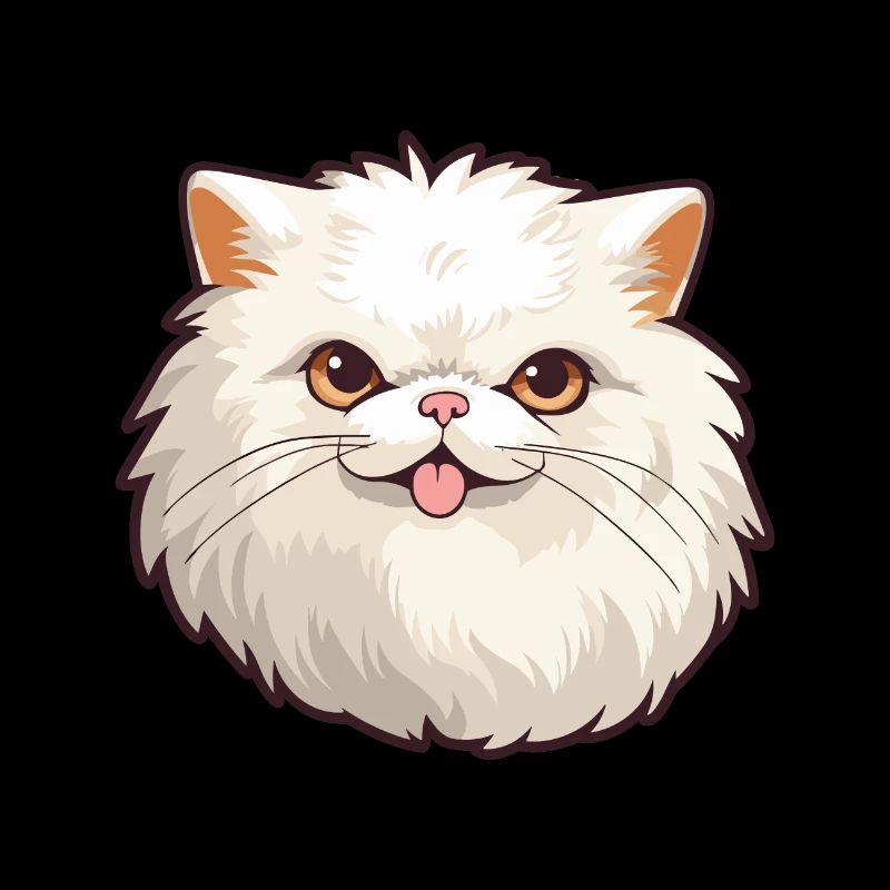 Illustration à l’aquarelle de bande dessinée de chat persan