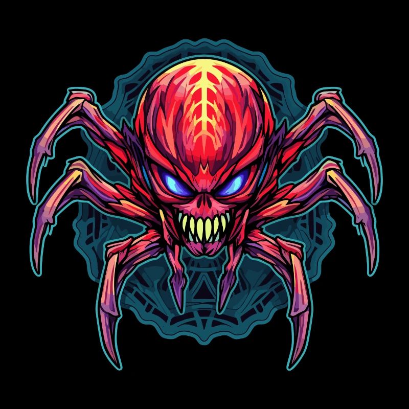 Arachnides de conception d’araignée abstraite colorée