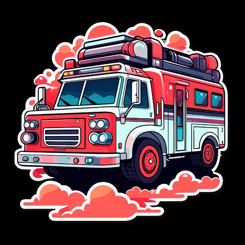 Illustration de camion de pompiers