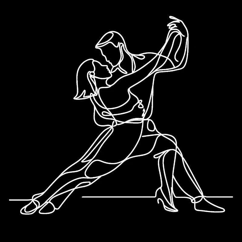 Art au trait de tango élégant – Dansez avec grâce
