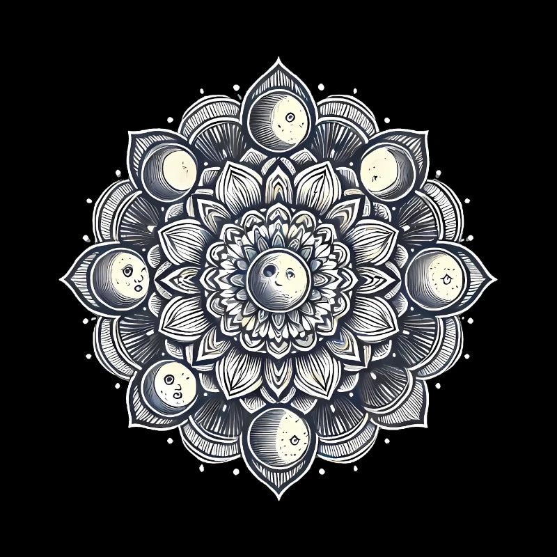 Tatouage Mandala Phase de Lune Céleste