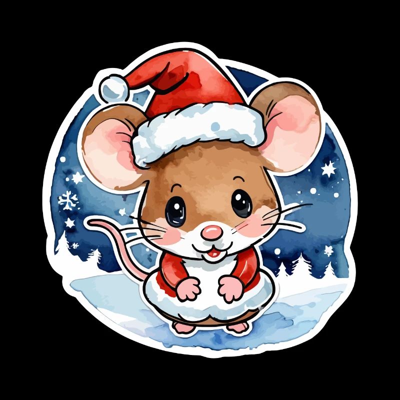 Mouse Christmas Drawing