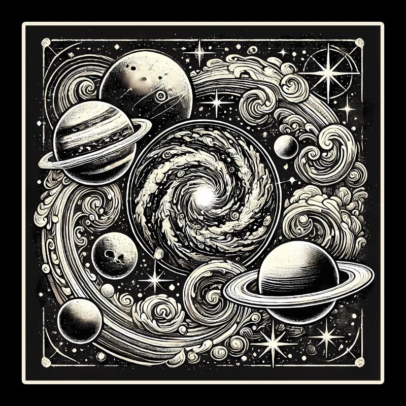Kosmisches Universum Retro Style