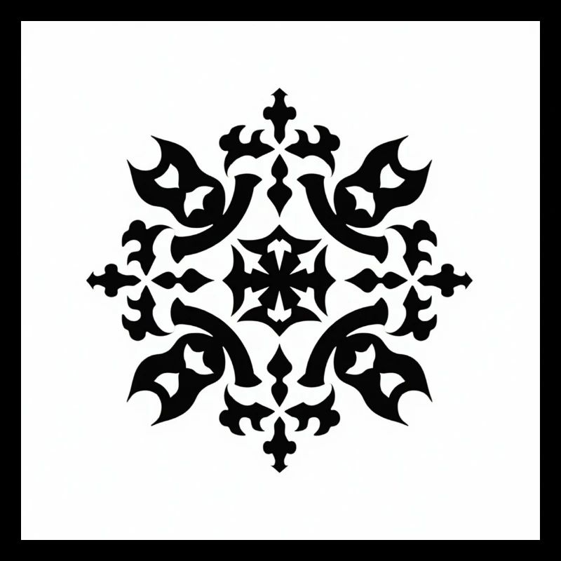 Intricate Black Snowflake Pattern