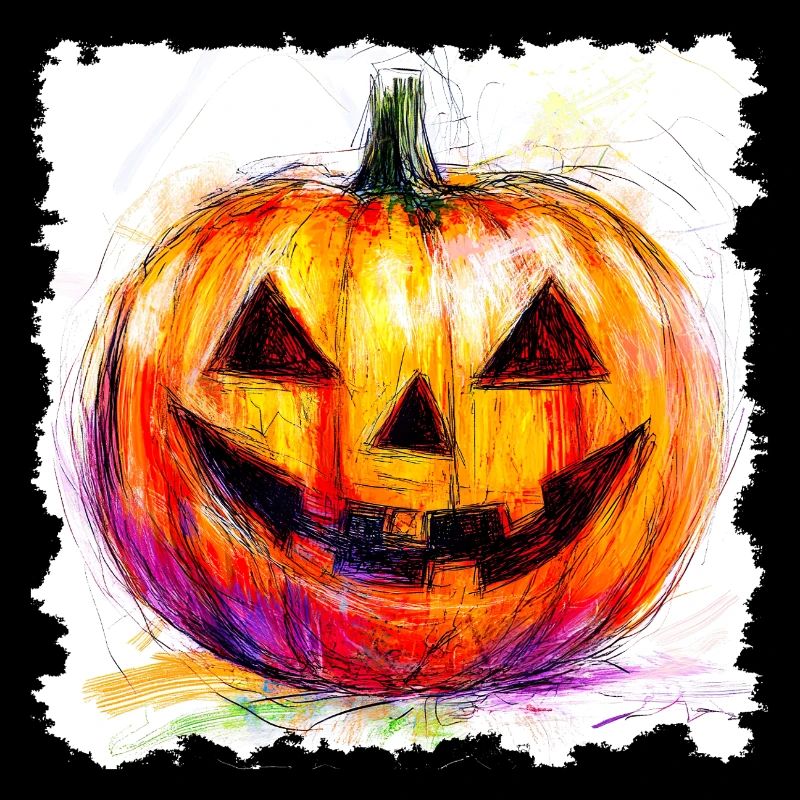 Colorful Pumpkin Jack-O-Lantern