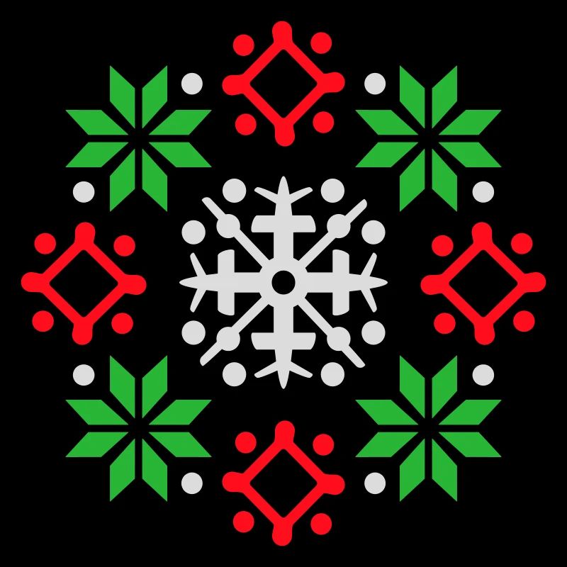 Schneeflocken Muster Weihnachtspullover Schnee
