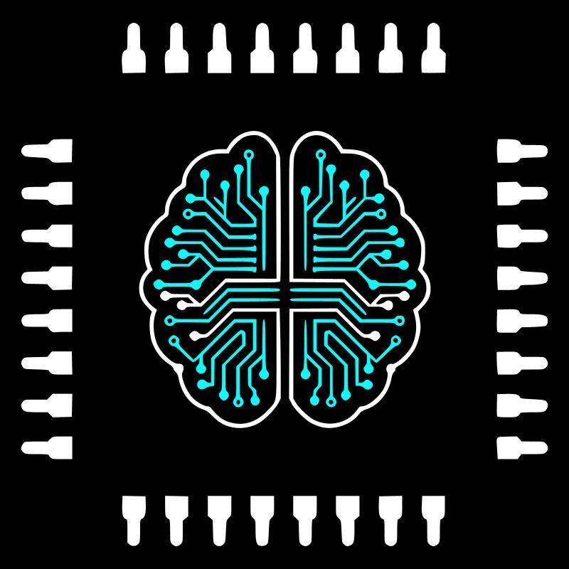 AI Brain Chip Processor Tech Vector