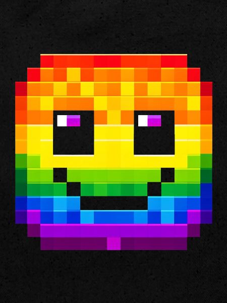 Visage pixelisé Rainbow Smile