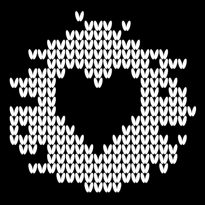 Heart Knitting Pattern Snow Christmas Xmas Love