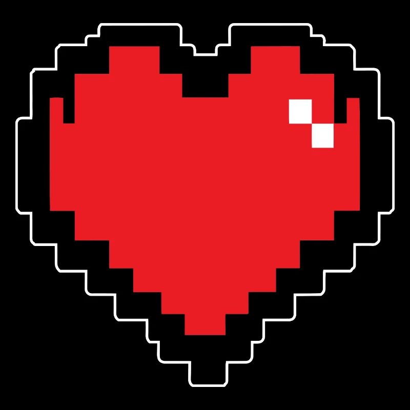 Retro Red Pixel Heart