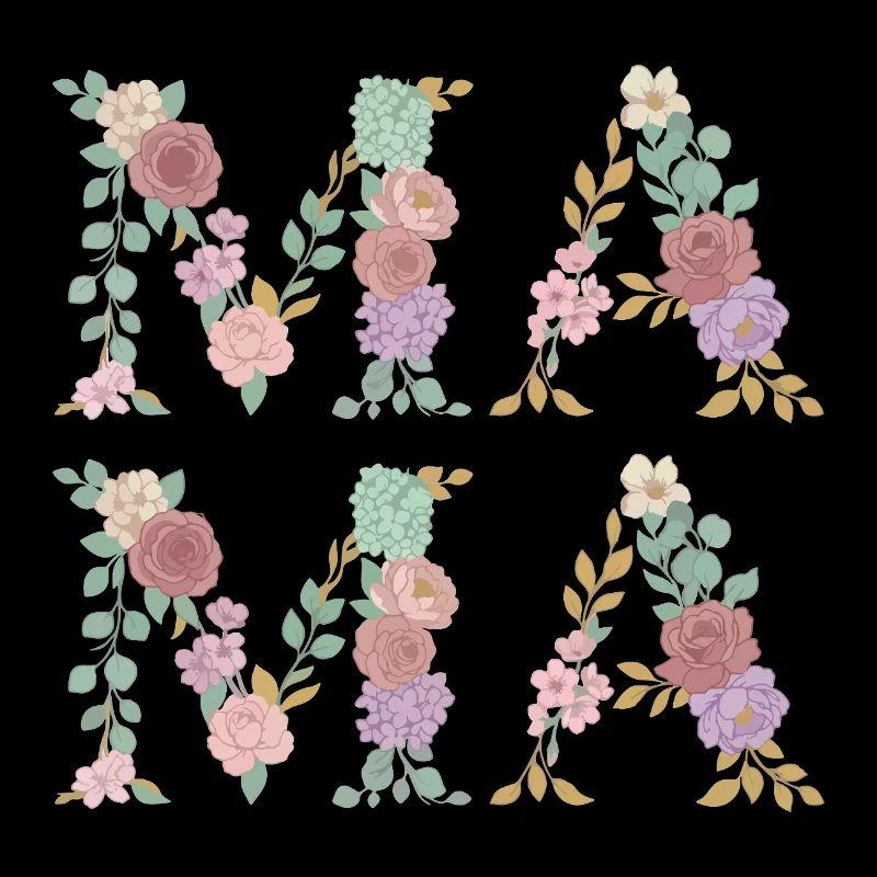 Mama Blumen Floral Schrift Beste Mutter Muttertag