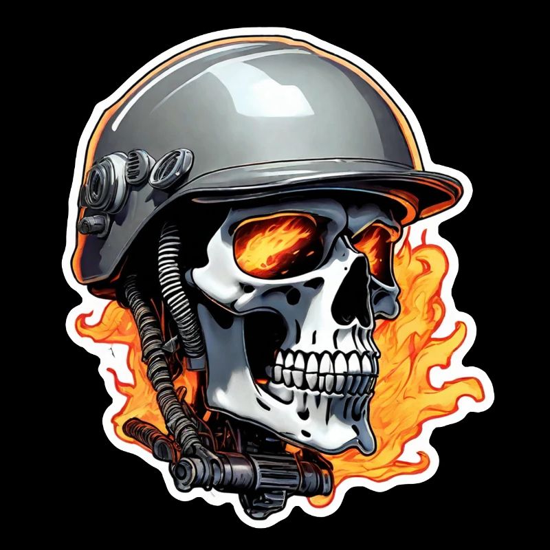 Skull - Skeleton - Skull - Motorcycle Helmet