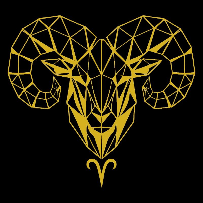 Geometric Goldram Skull