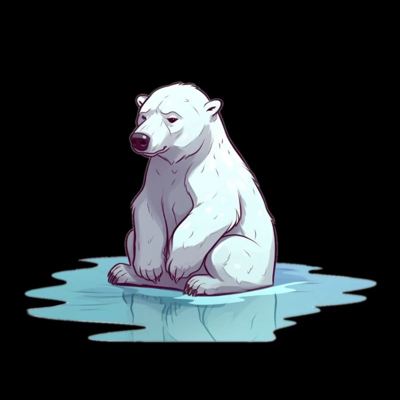 Polar bear without ice Climate change
