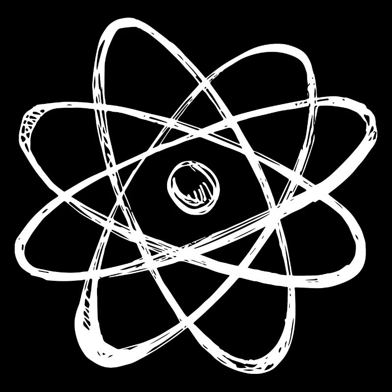 Atom structure sketch retro