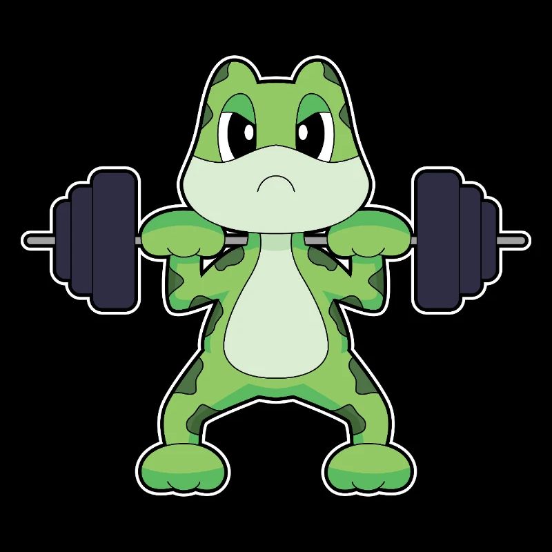 Frog Bodybuilder Musculation avec haltères
