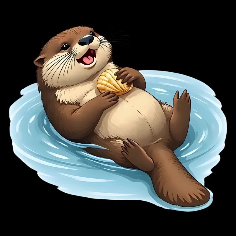 Relaxter Biber mit Muschel