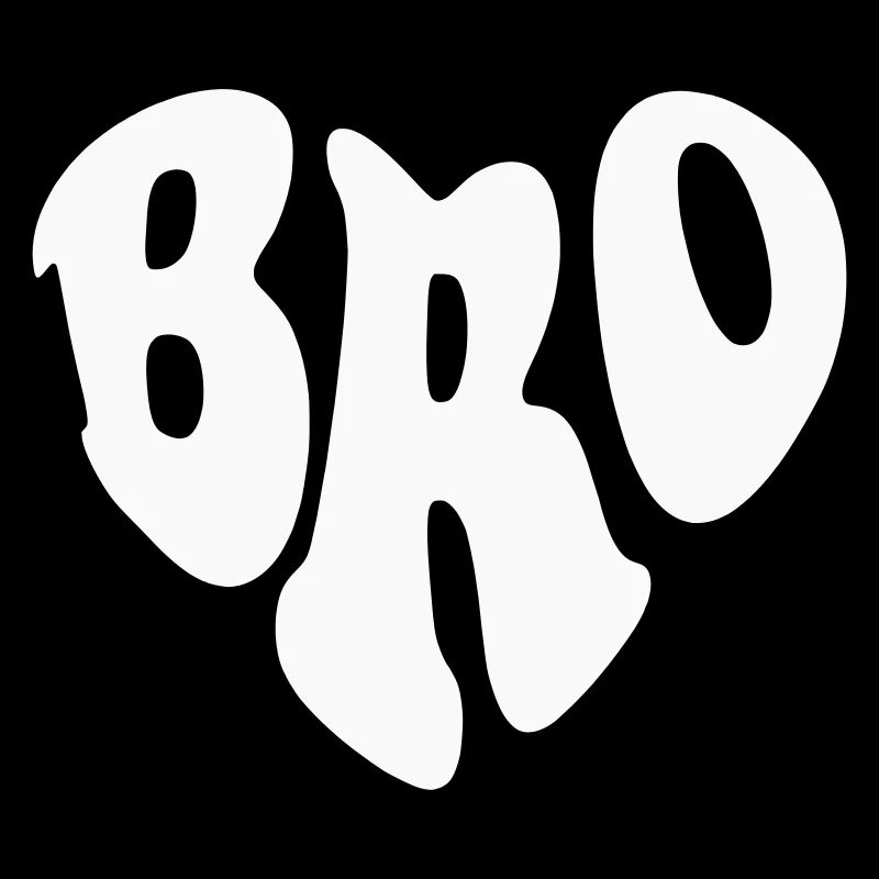 Bro (Brother) Retro Heart - Customizable color