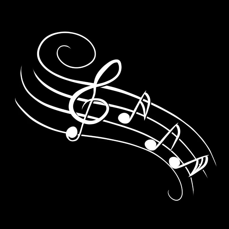 Notes de musique - blanc