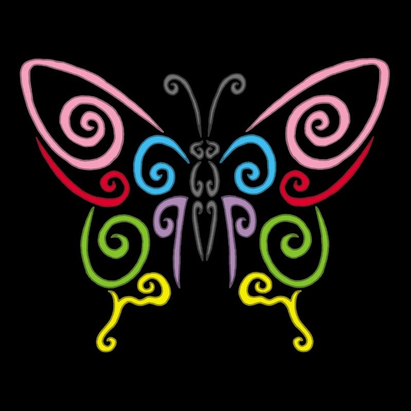 Symbole d'un papillon multicolore