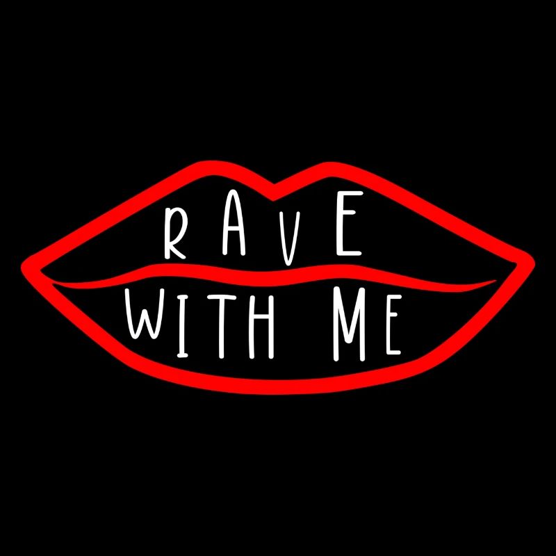 RAVE mit mir rotes Lippenlogo