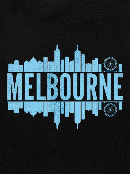 Melbourne Skyline Hellblau