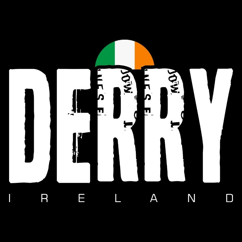 Derry, Irland, Distressed Wordmarke,