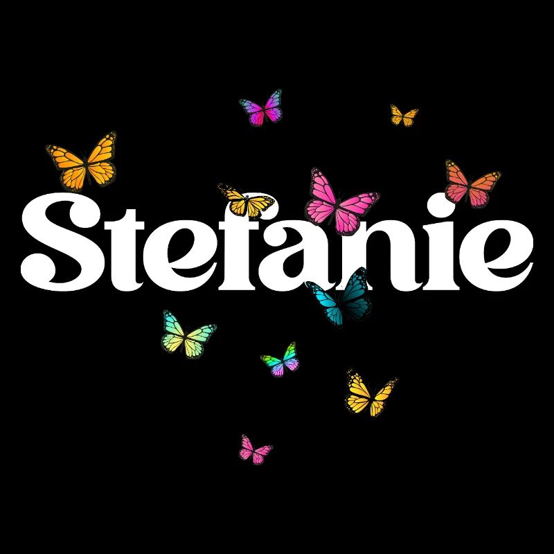 Schöner Mädchenname mit Schmetterlingen STEFANIE