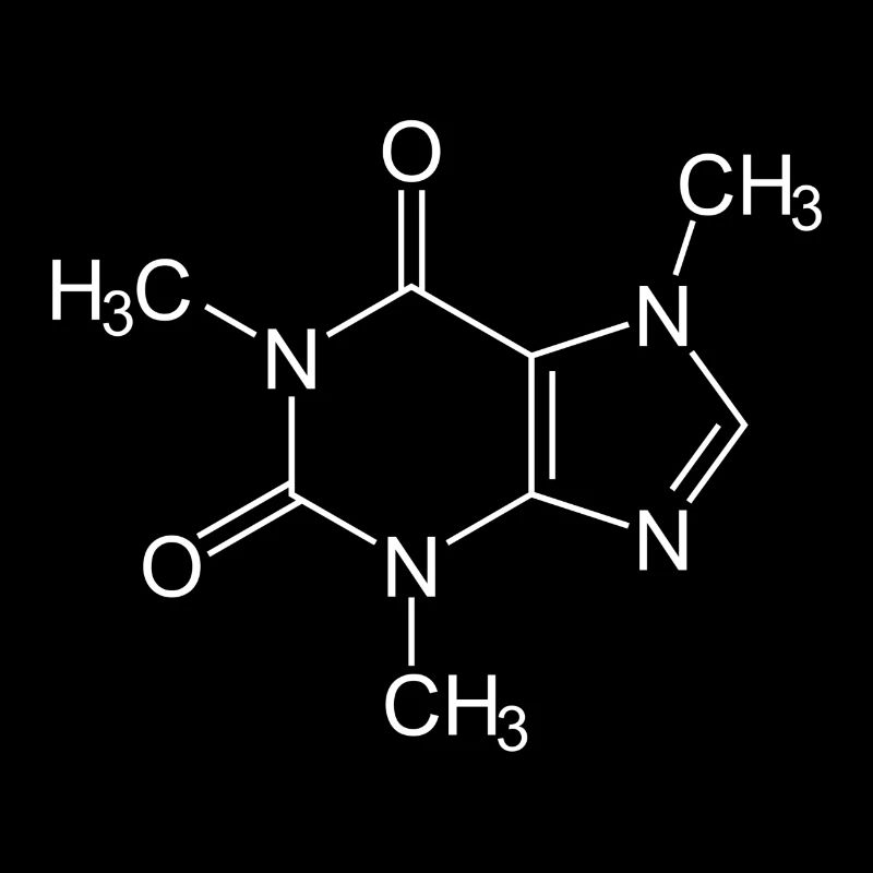 Formule développée de la molécule de caféine