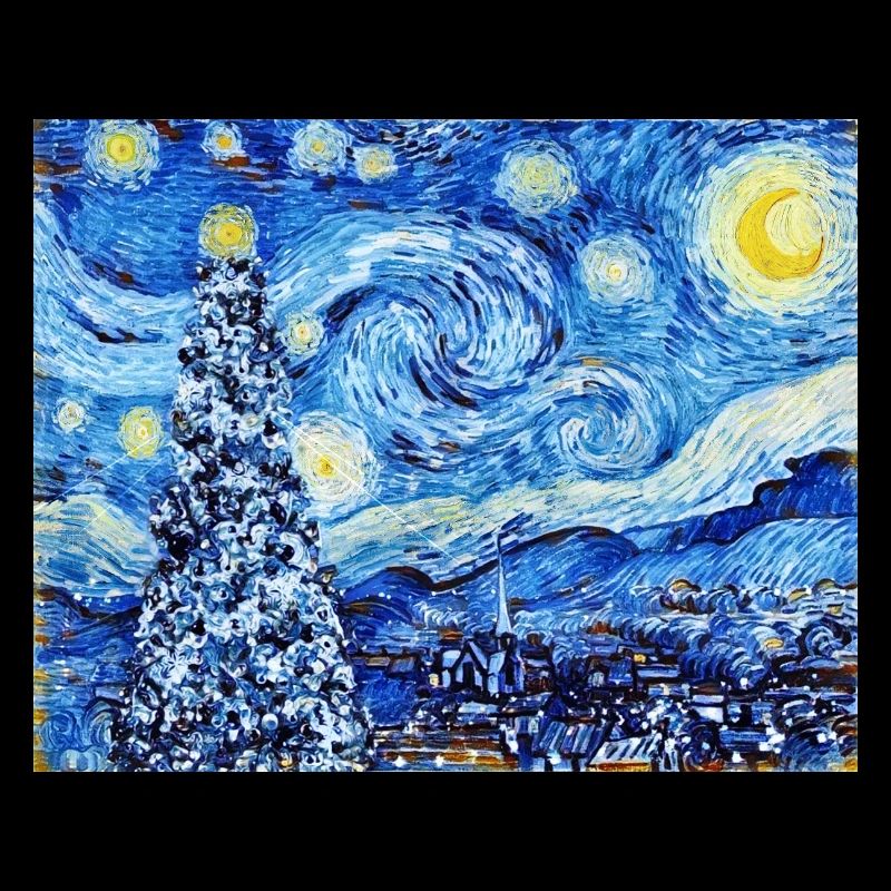 Nuit étoilée de Van Gough - Noël blanc