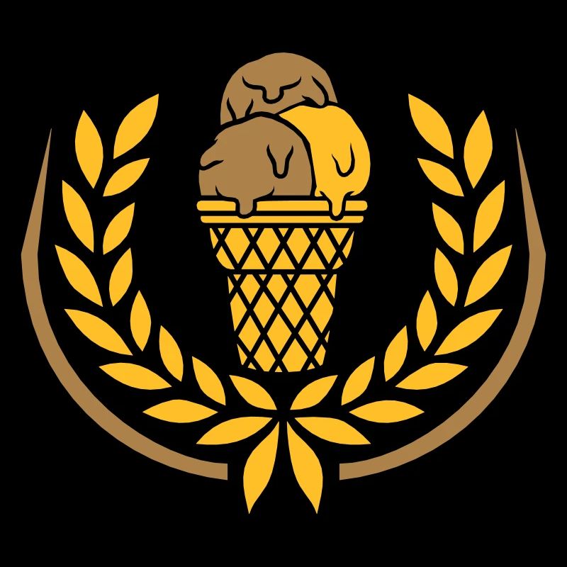 Lorbeerkranz Eis Waffel Schokolade