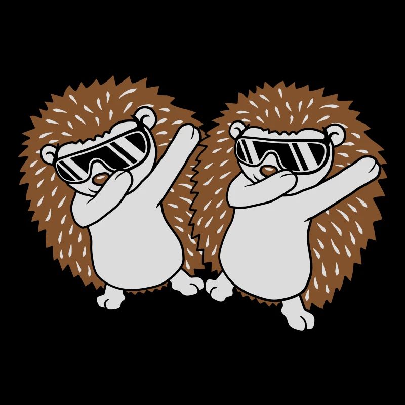 2 dabbing hedgehog friends