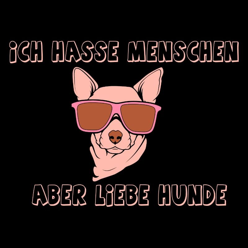 Ich hasse Menschen - Hunde Möpse Spruch Geschenk