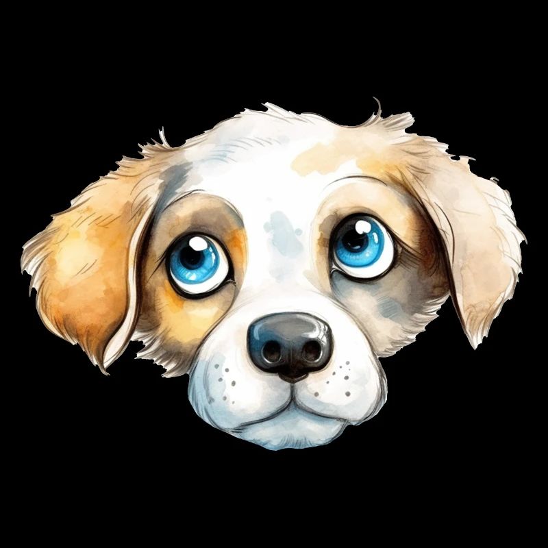Dessin à l’aquarelle de chien