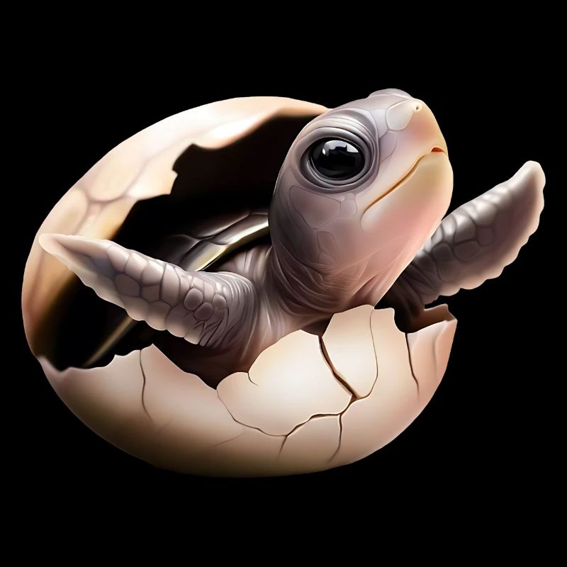 La tortue éclot de l’œuf