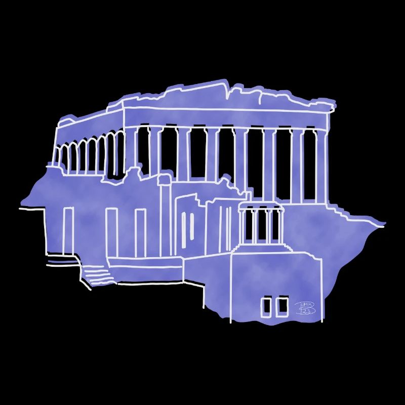 "Akropolis", Boho Line Art Design, Serie "Greece"