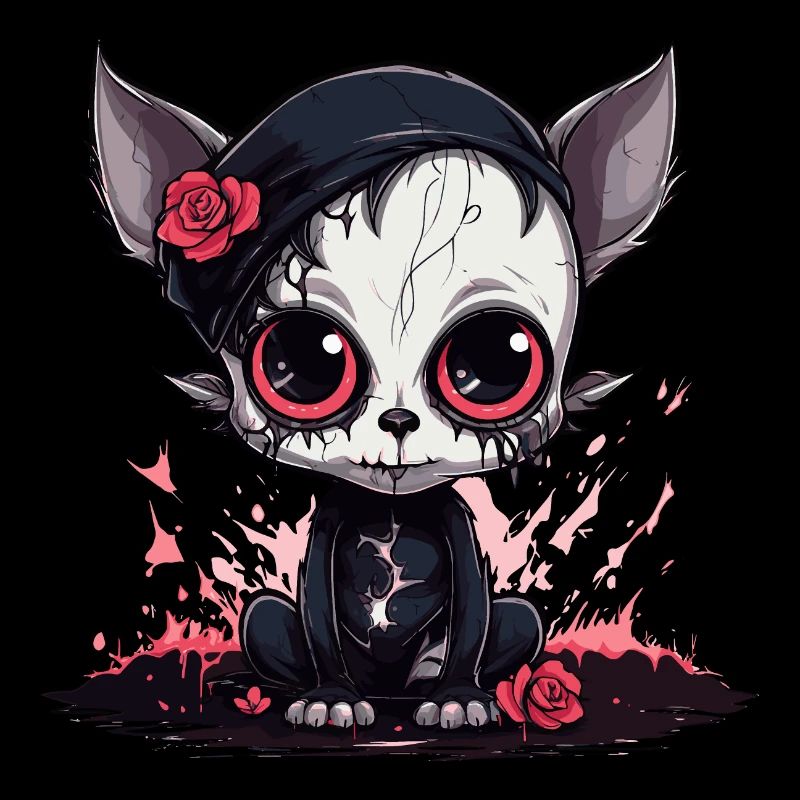 Cute Emo Gothic Kitten