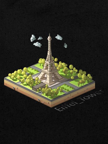 Geometrischer Low-Poly-Eiffelturm
