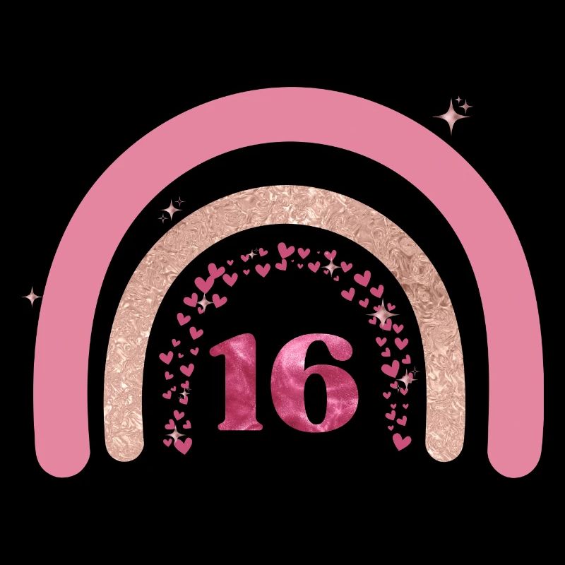 16. Geburtstag Regenbogen Rose