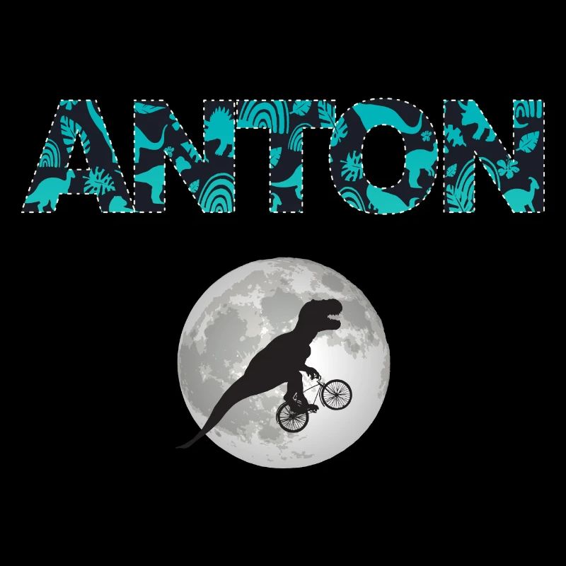 ANTON - Beautiful boy name with dinosaur
