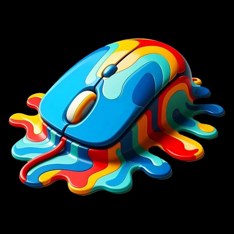 Melting Rainbow Computer Mouse