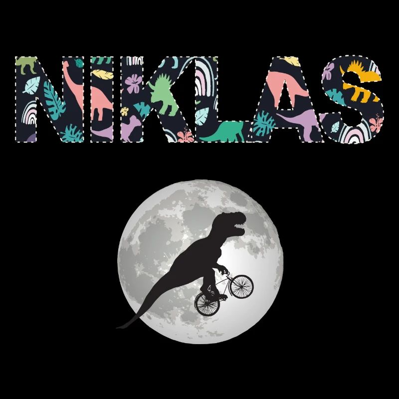 NIKLAS - Beautiful boy name with dinosaur