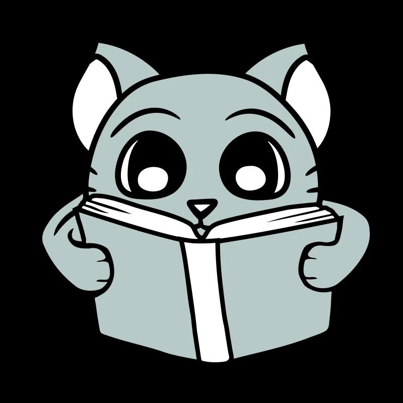 Nerd Cat Reads Novel Book Learning to Read School