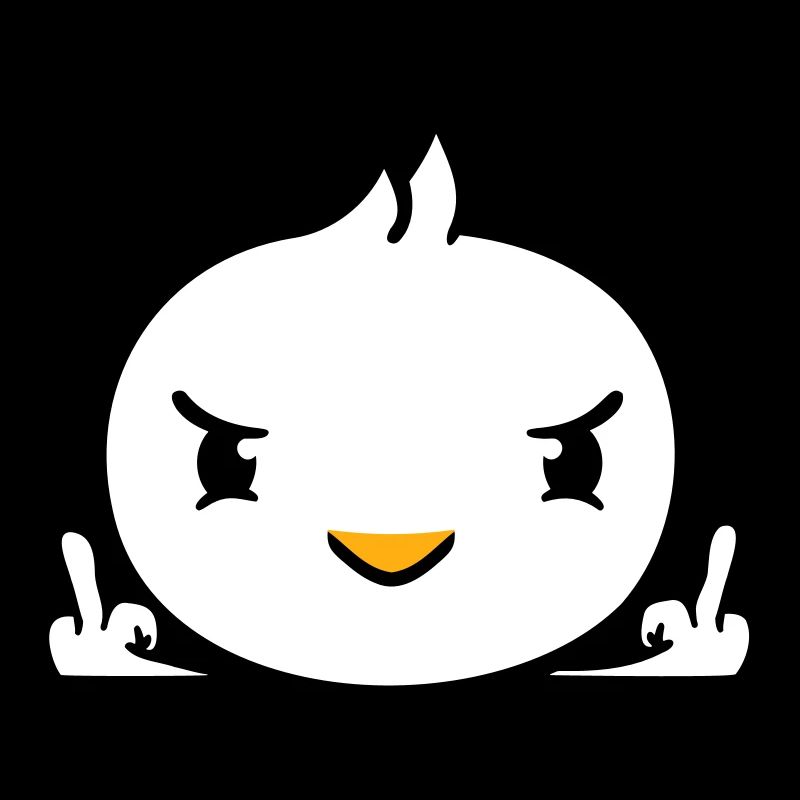 Vogel böse Mittelfinger zeigen Bad Boy hinter Zaun