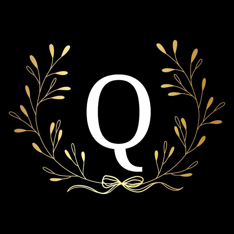 Buchstabe Q Goldene Blumenkrone